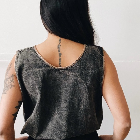 Vintage 90s tie dye jeans top, camisole on a light denim - Picture 3 of 5